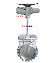 Knife Gate On-Off Valve Rotork Electric Actuator ANSI